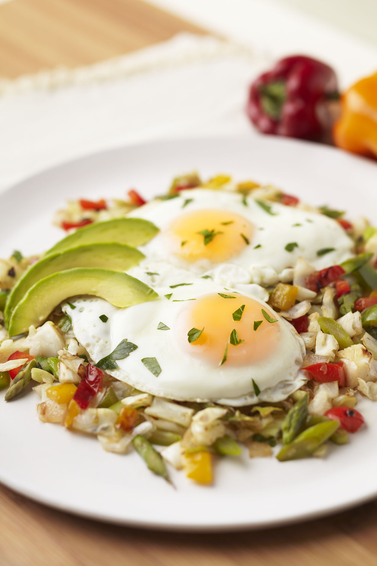 Vegetable Hash With Fried Eggs