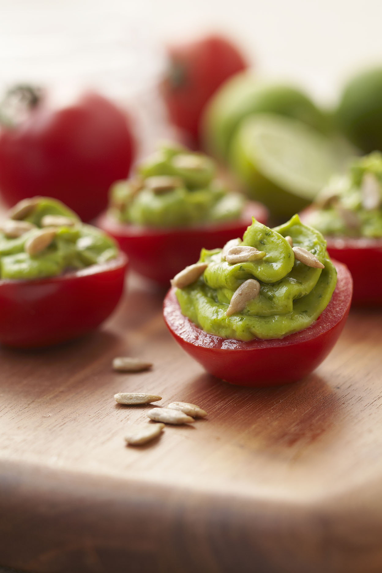 Guacamole Stuffed Campari Tomatos