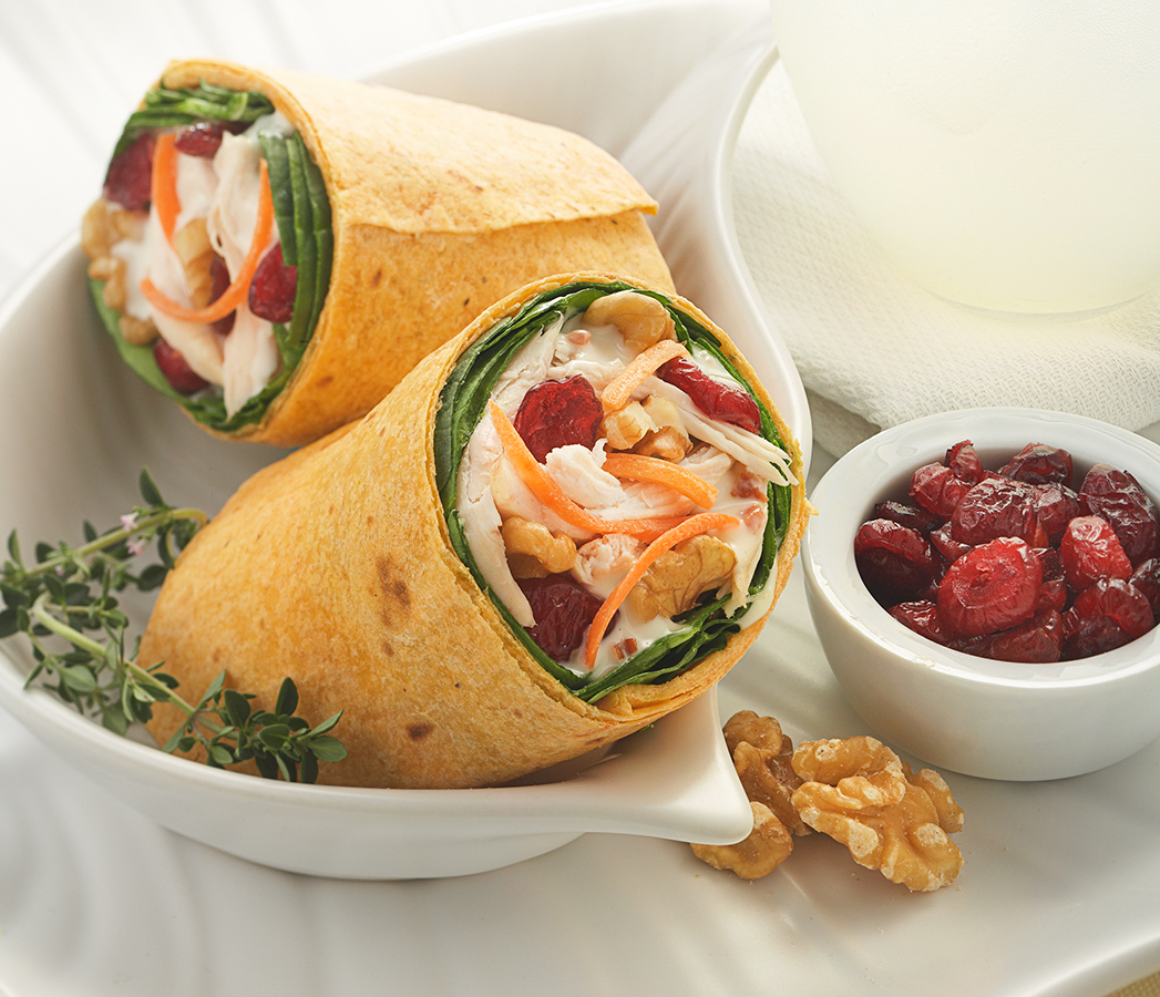 Chicken Carrot and Spinach Wrap