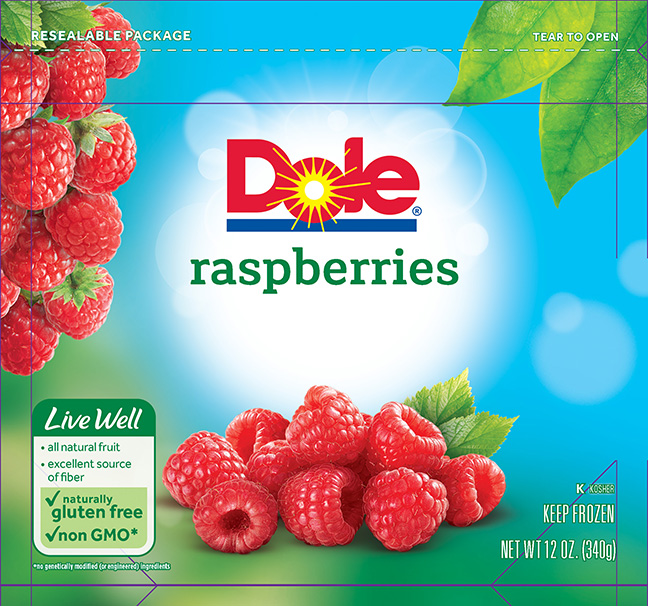 6086 Dole Raspberries Frozen 12oz 1-1
