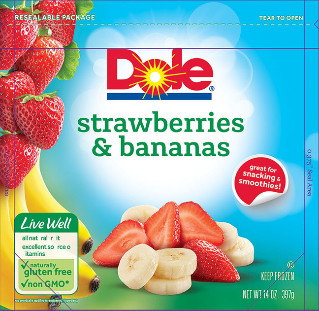 6086 Dole Strawberries Bananas Frozen 14oz 1-1