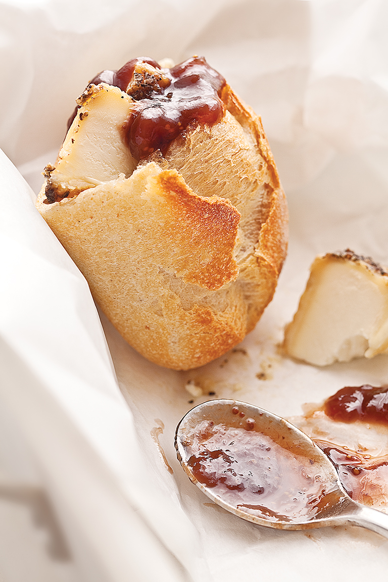 French Baguette with Fig Jam & Cheese
